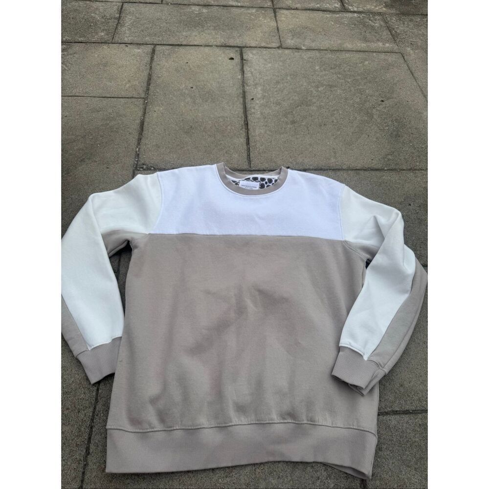 Denim & Flower Ricky Singh Sweatshirt Mens Large Colorblock Crewneck Beige Tan C